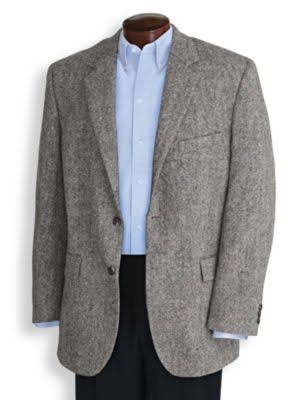 John Blair Men&s Signature Donegal Tweed Sportcoat, Gray Grey 40 Regular