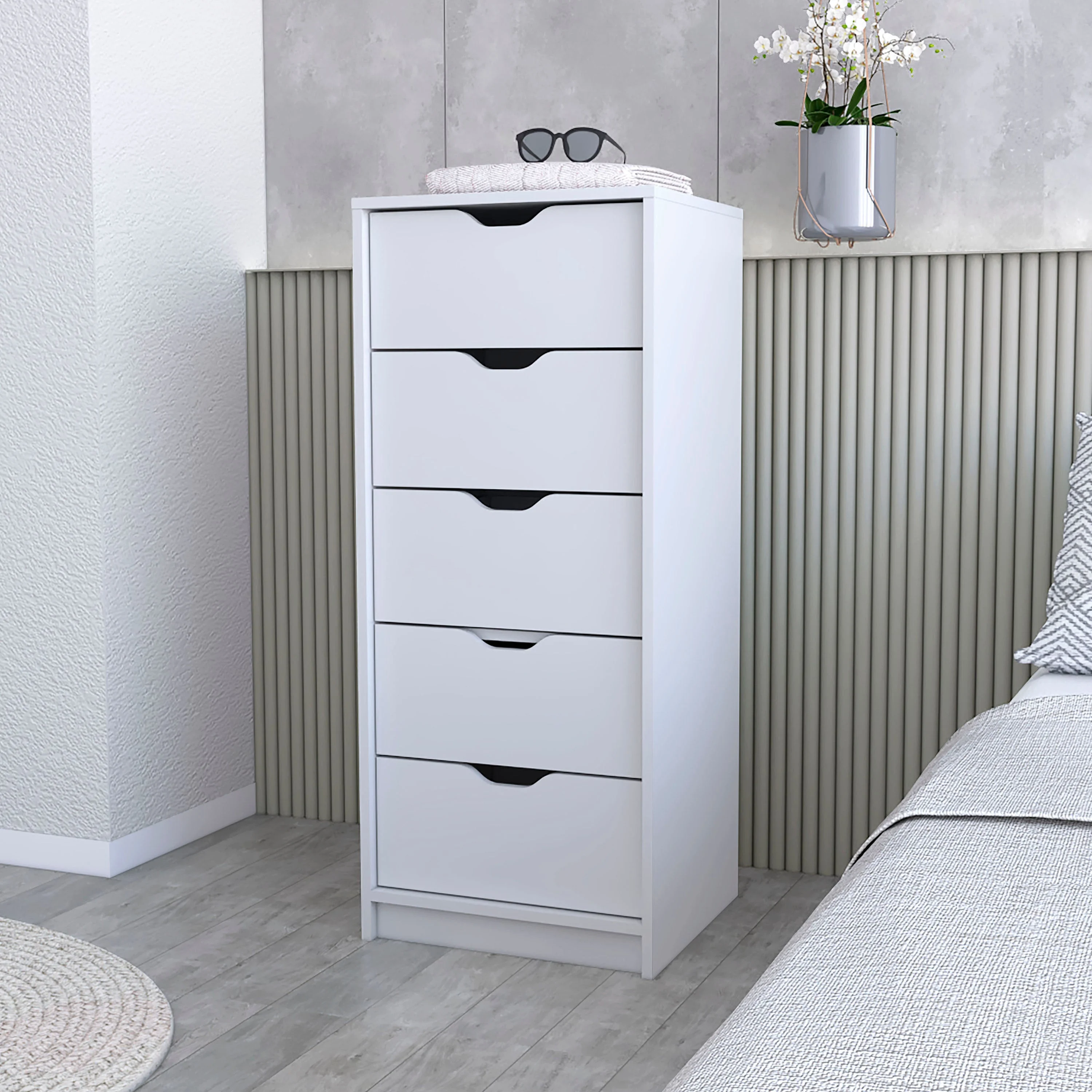 CoSoTower 5 Narrow Drawer Dresser, Tall Chest of Drawers
