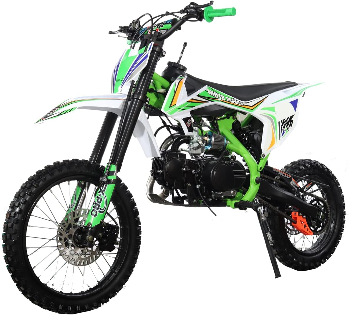 X-PRO Hawk 125cc Dirt Bike with 4-Speed Manual Transmission, Big 17"/14" Tires! Zongshen Brand Engine! (Orange)