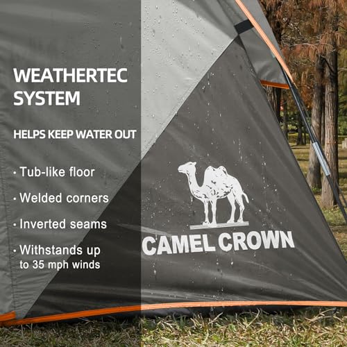 CAMEL CROWN Tents for Camping 4/6 Person Tent Waterproof Easy Setup Backpacking Tents