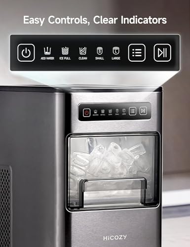 HiCOZY Ice Maker Countertop,Ice in 6 Mins, 24 lbs/Day, Portable & Compact Gift with Self-Cleaning,for Apartment/Under Cabinet/Kitchen/Office/Camping/RV/Home Bar