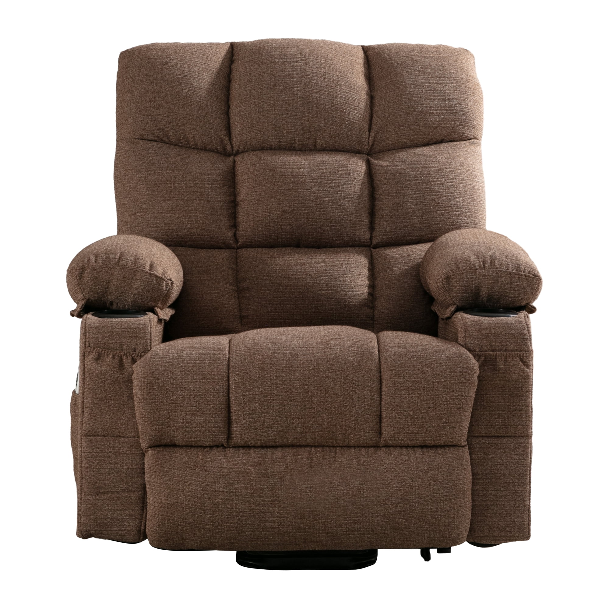 Power Lift Recliner Chair, 23in Wide Large Recliner Chair for Elderly with Massage and Heating, Electric Massage Lift Recliner Chair with Cup Holder, Pocket, USB Port, 330lbs Weight Capacity, Brown - Curated Treasures Market