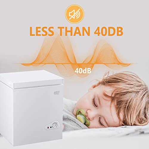 KRIB BLING Deep Freezer, Chest Freezer for Daily Usage， Top Door Opened Freestanding Chest Freezer, White