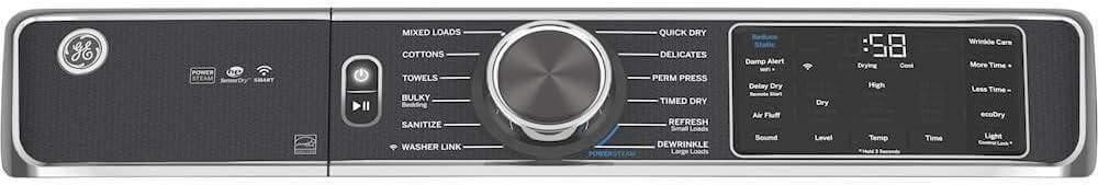 GE GFD85GSPNRS 28" Front Load Gas Dryer with 7.8 cu. ft. Capacity Stainless Steel Drum Built-in WiFi Sanitize Cycle and Damp Alert in Royal Sapphire