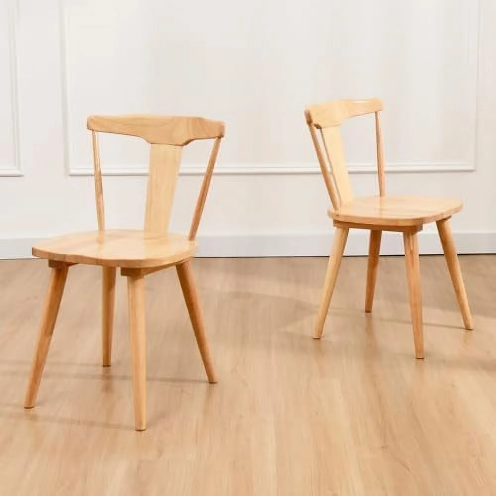 HJZUINIUNIU Duhome Wood Dining Chairs Set of 2 Mid Century Wishbone Dining Chairs Oak Wooden Kitchen &amp; Dining Room Chairs White