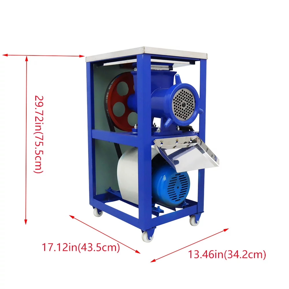 TECHTONGDA Electric Bone Crusher Feed Processer Stainless Steel Fish Chicken Meat Grinder 2.2KW 220V