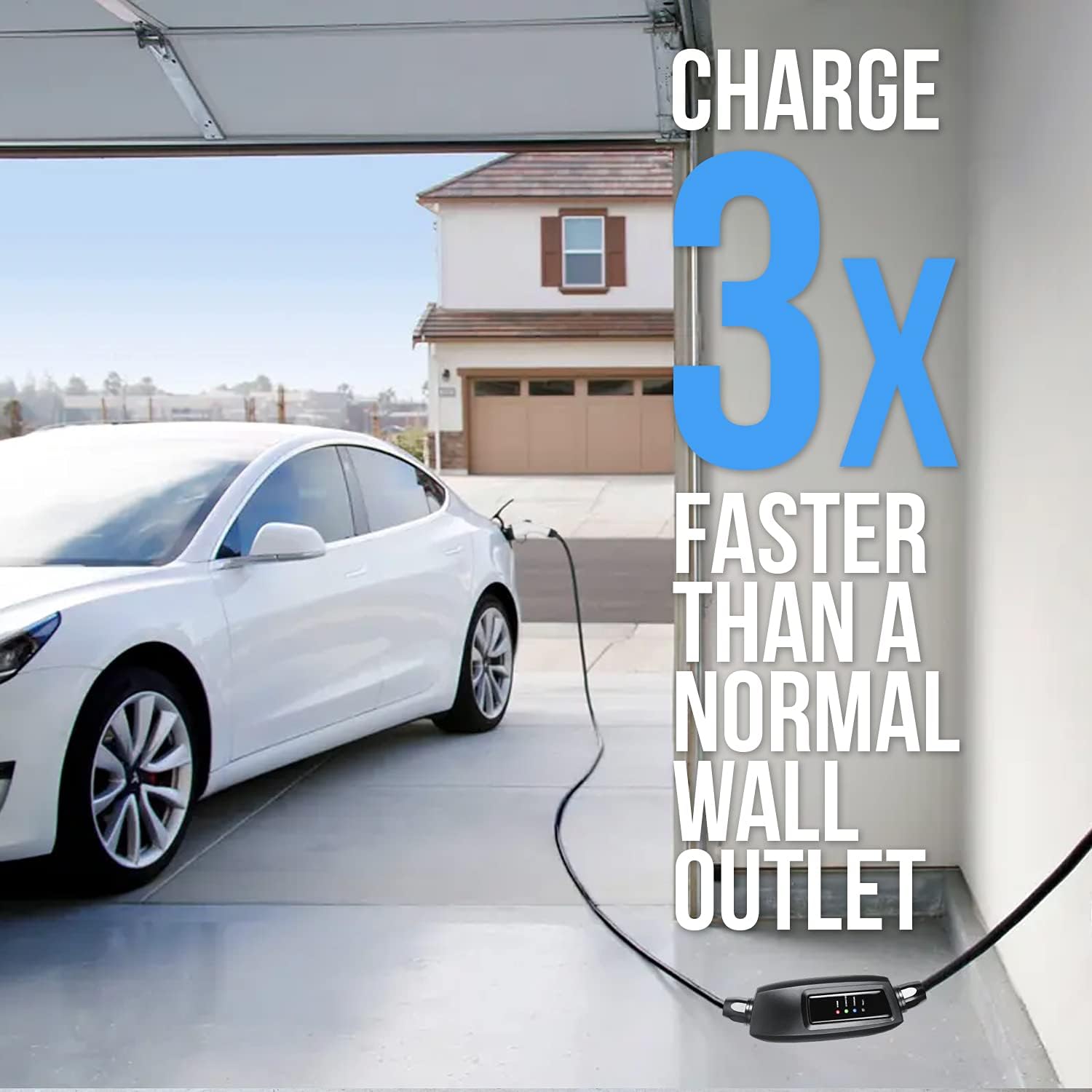 Lectron 240V 16A Level 2 EV Charger with 21ft Extension Cord J1772 Cable & NEMA 6-20 Plug