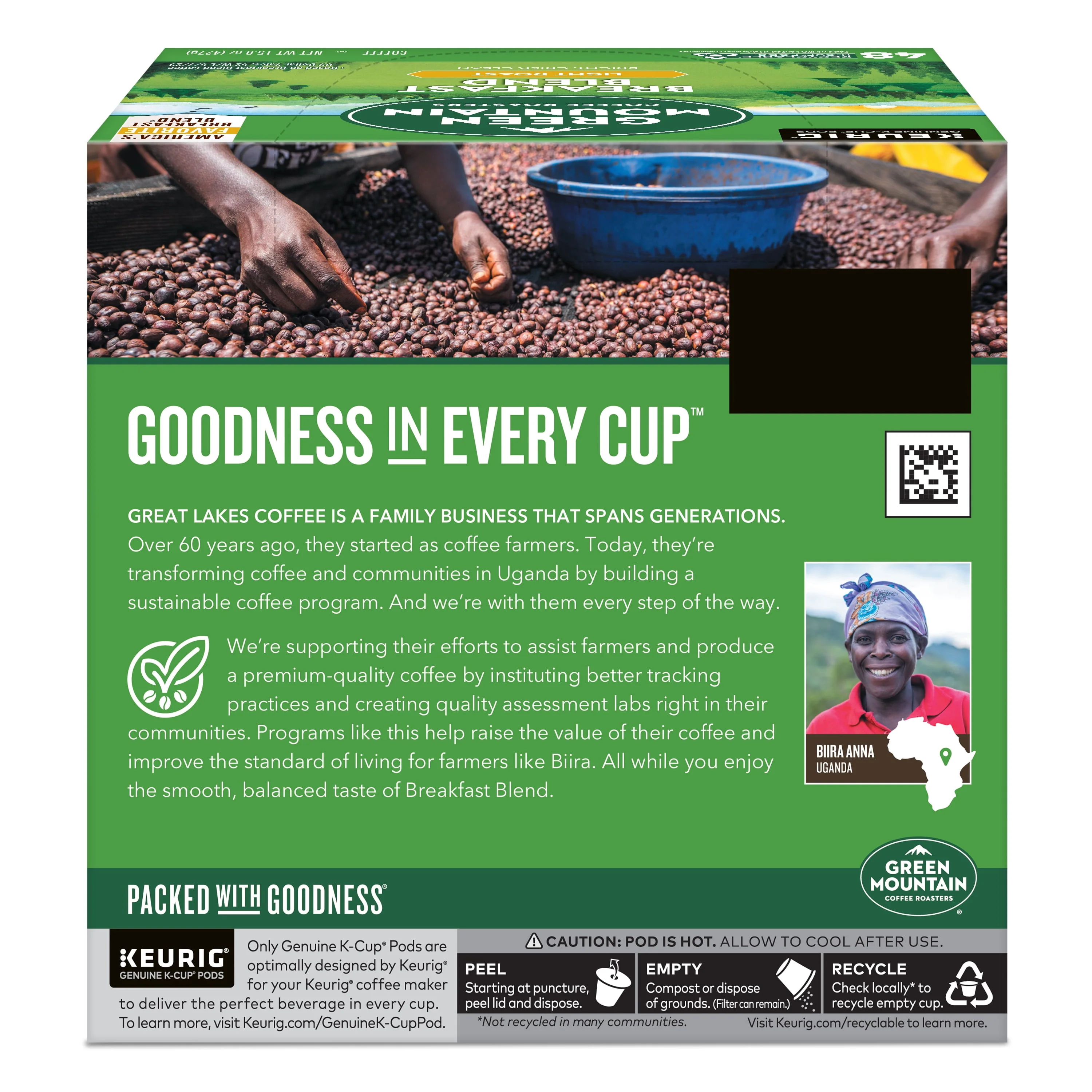 Green Mountain Coffee Roasters, Breakfast Blend Light Roast K-Cup Coffee Pods, 48 Count