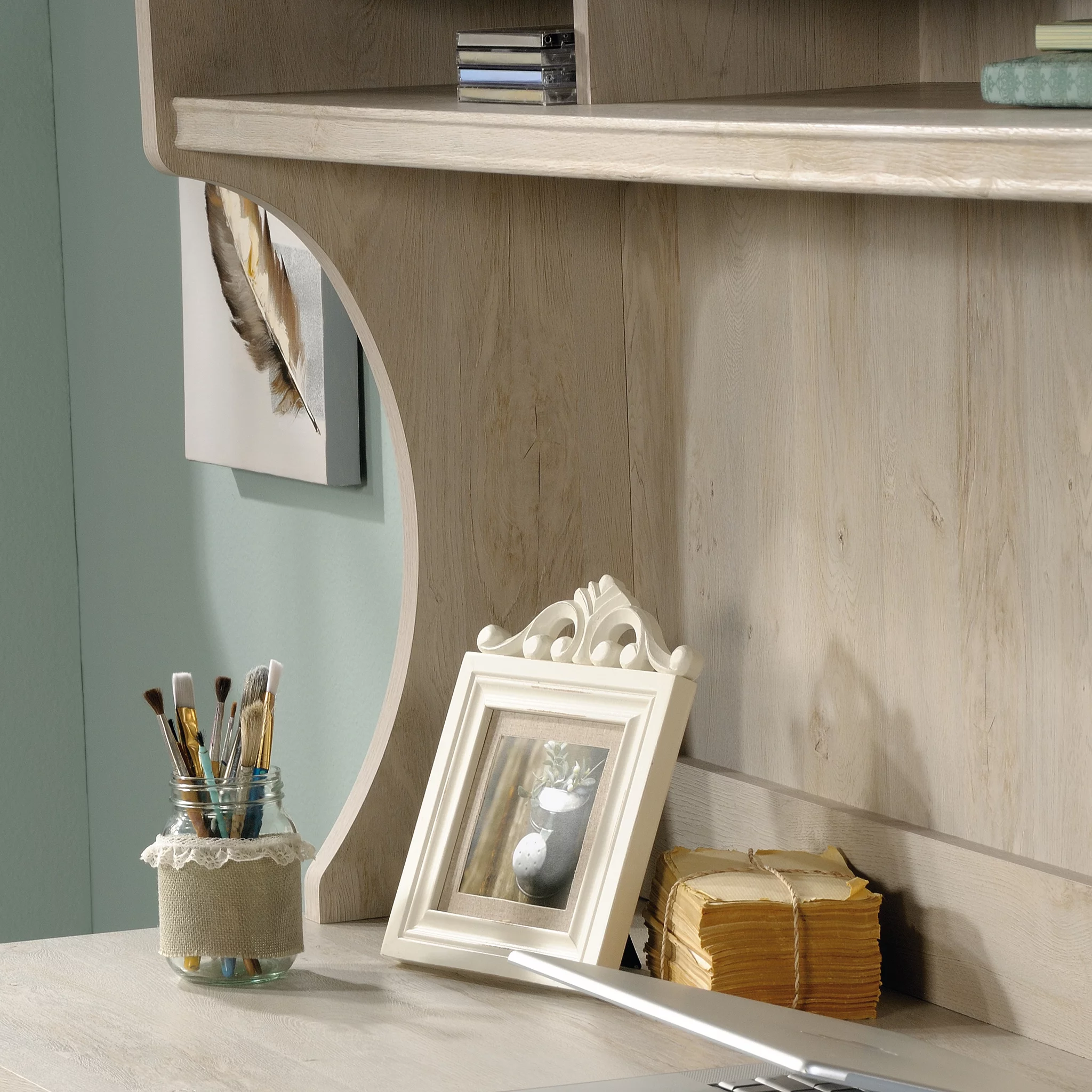 Sauder Costa Hutch, Chalked Chestnut Finish