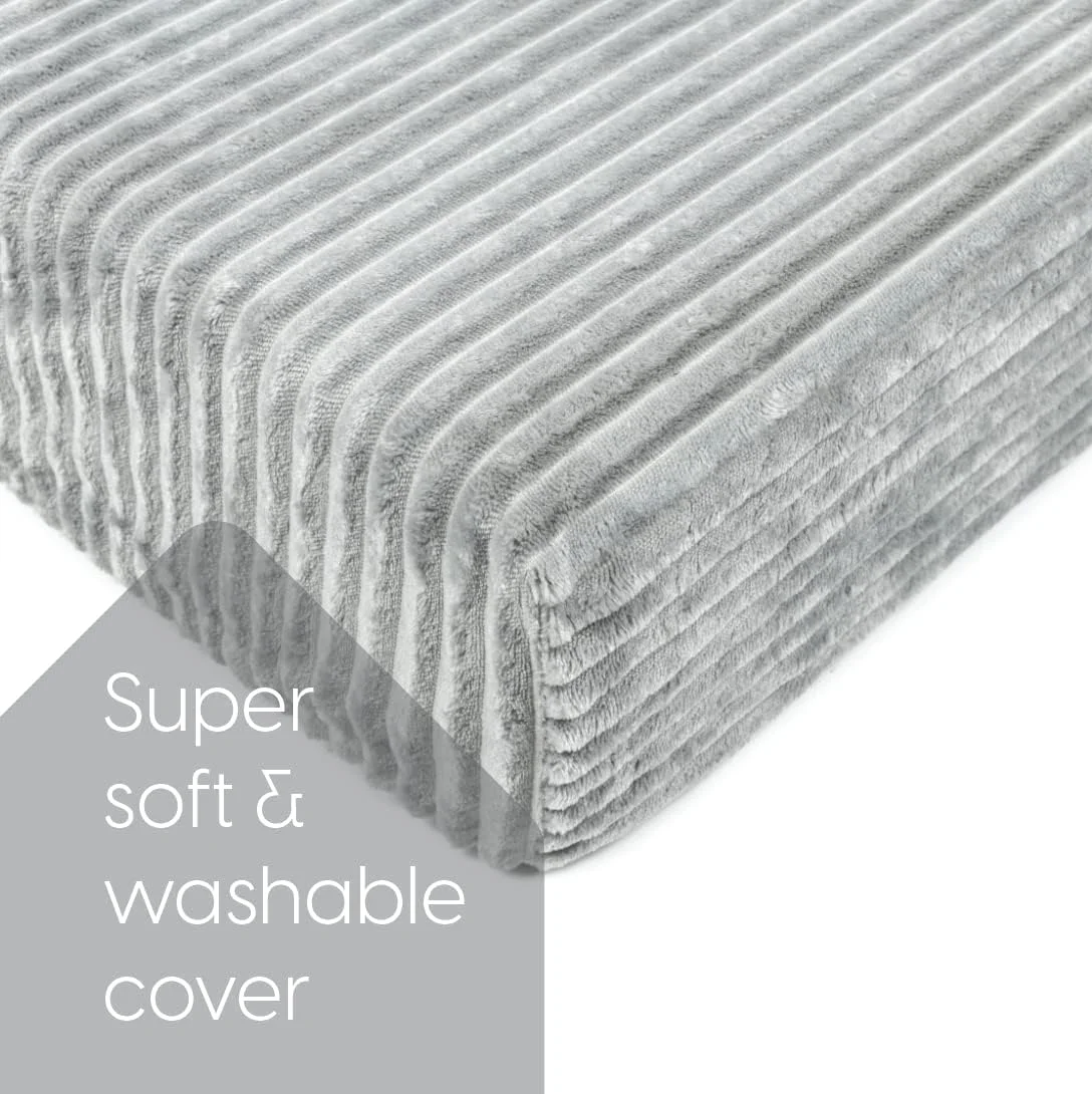 Milliard Tri Folding Sofa Mattress, Memory Foam Foldable Mattress with Ultra Soft & Washable Ribbed Fur Cover, Twin Size (75" x 38" x 6")