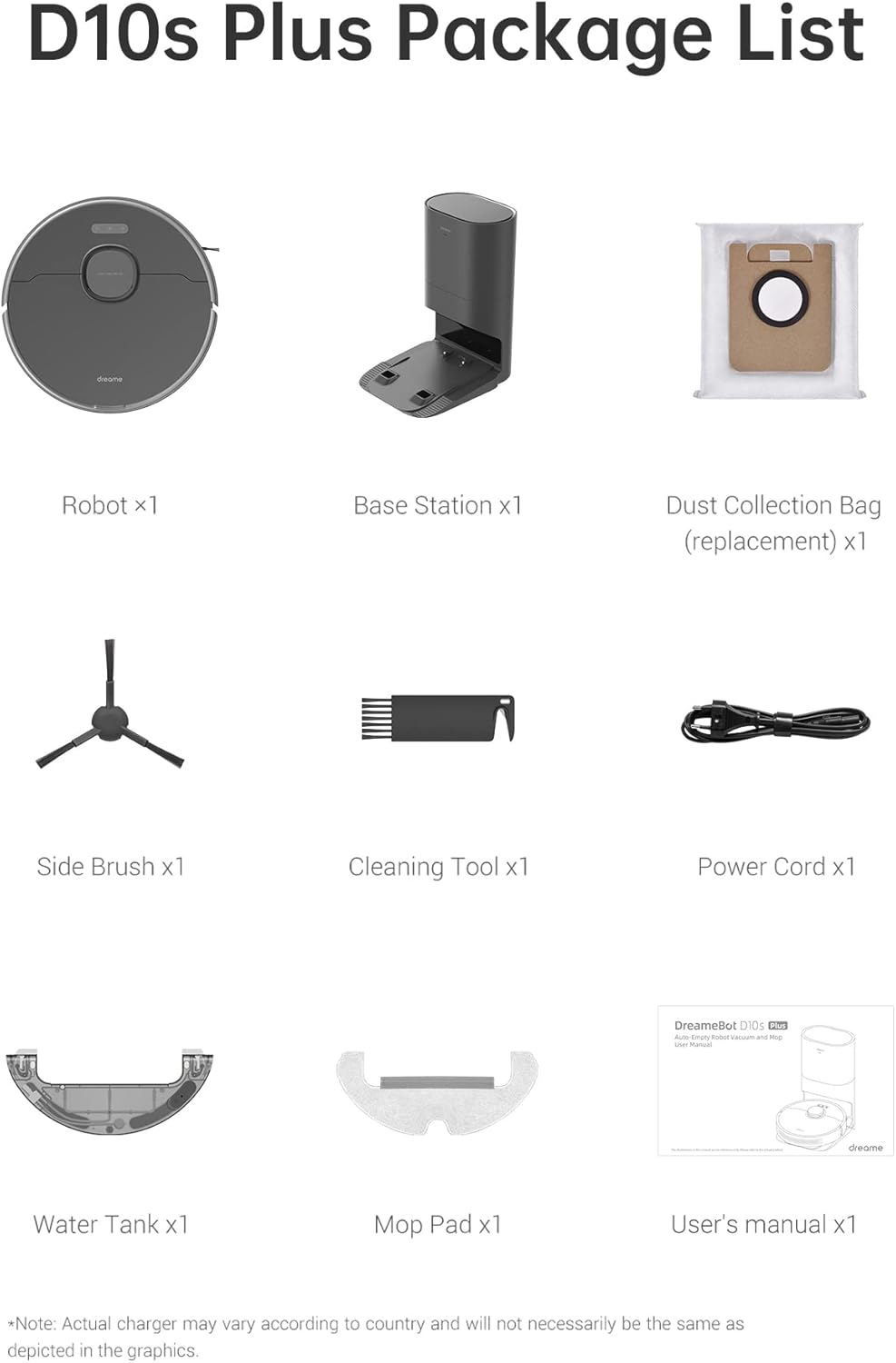 Dreametech D10s Plus Robot Vacuum and Mop Combo, Self-Emptying for up to 65 Days, 5,000Pa Suction Power, Advanced AI and LiDAR Navigation, 280-min Runtime, Compatible with Alexa, Ideal for Pet Hair