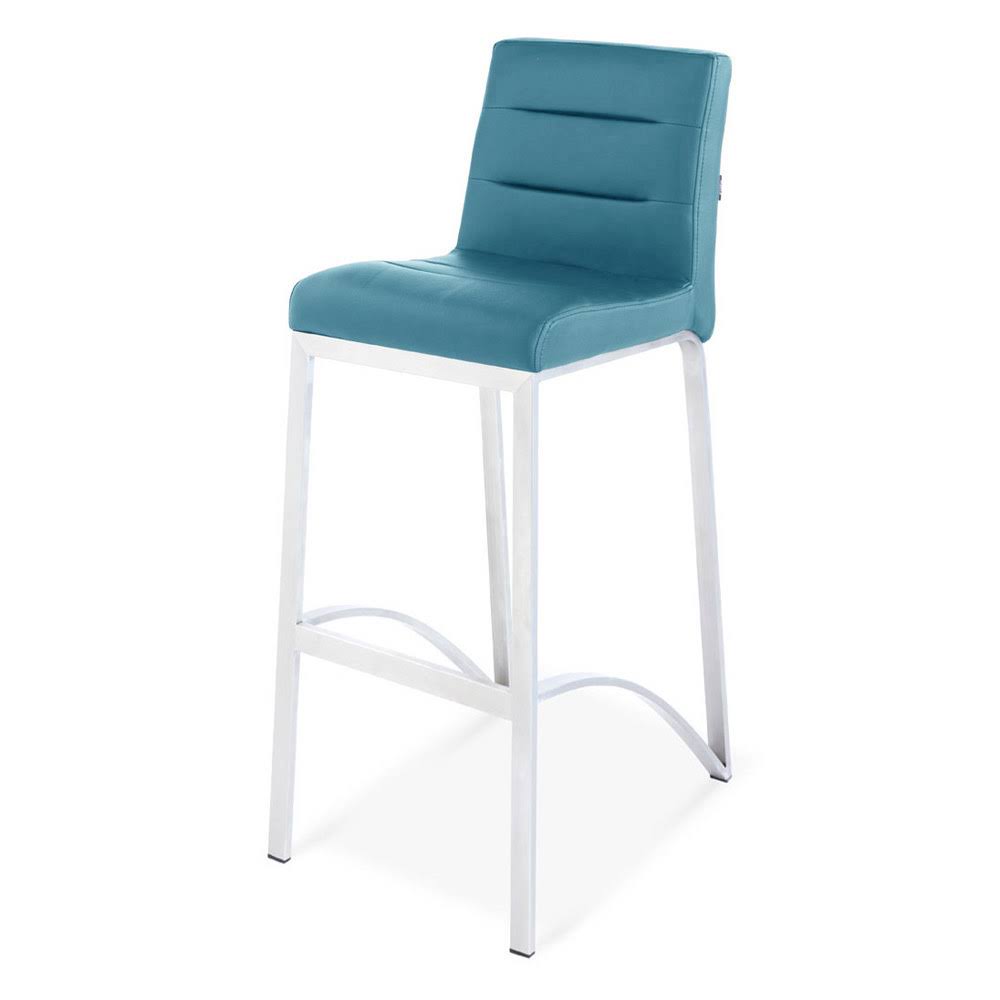Zuri Furniture Lynx Bar Stool with Metal Base - Teal