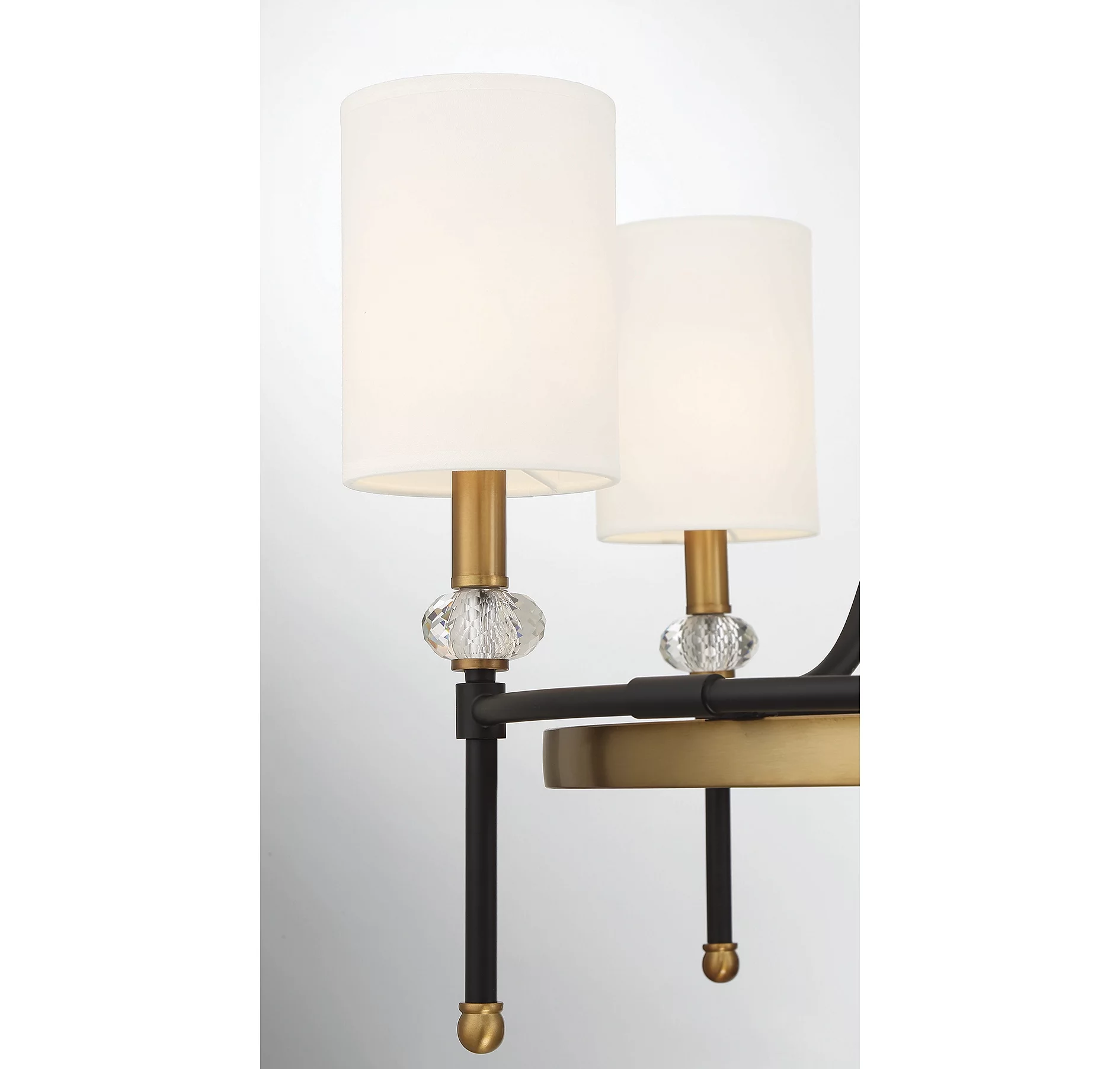 Savoy House 1-1893-6-143 Tivoli 6 Light Chandelier in Matte Black with Warm Brass Accents (28" W x 24"H)