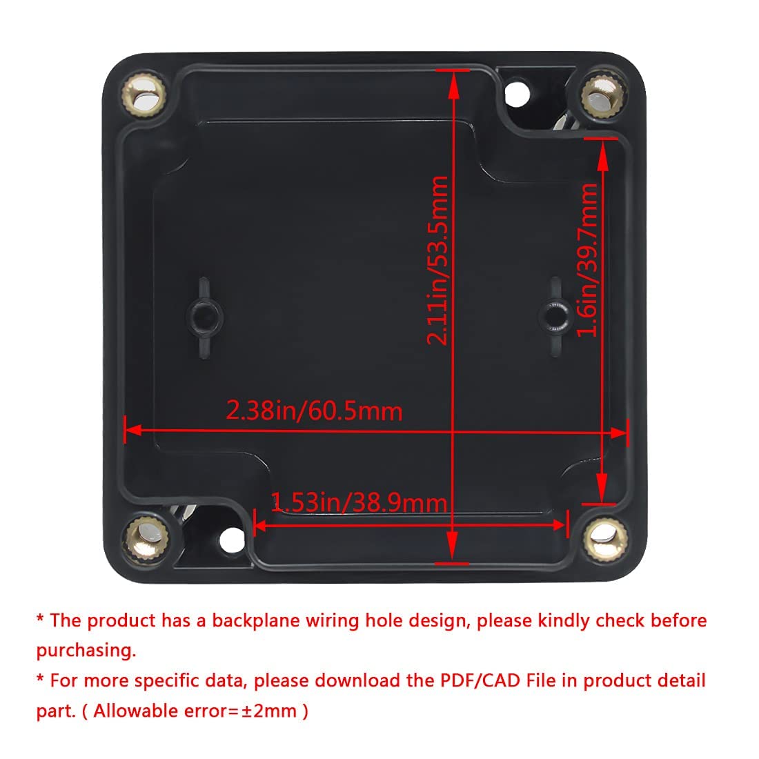 LeMotech ABS Plastic Electrical Project Case Power Junction Box, Project Box Black 10.4" x 7.2" x 3.7" (263 x 182 x 95 mm)(Pack of 1)