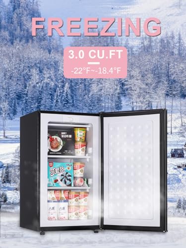 KRIB BLING Upright Freezer, 3.0 Cu.ft Freezer with 3-Level Temperature Control