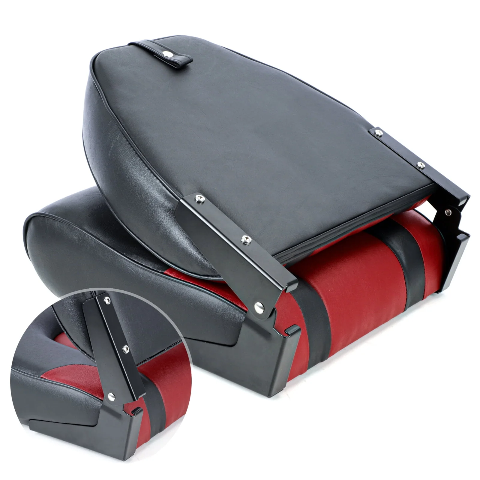 NORTHCAPTAIN S1 Pro Premium High Back Folding Boat Seat,Stainless Steel Screws Included,Charcoal/Black(2 Seats)