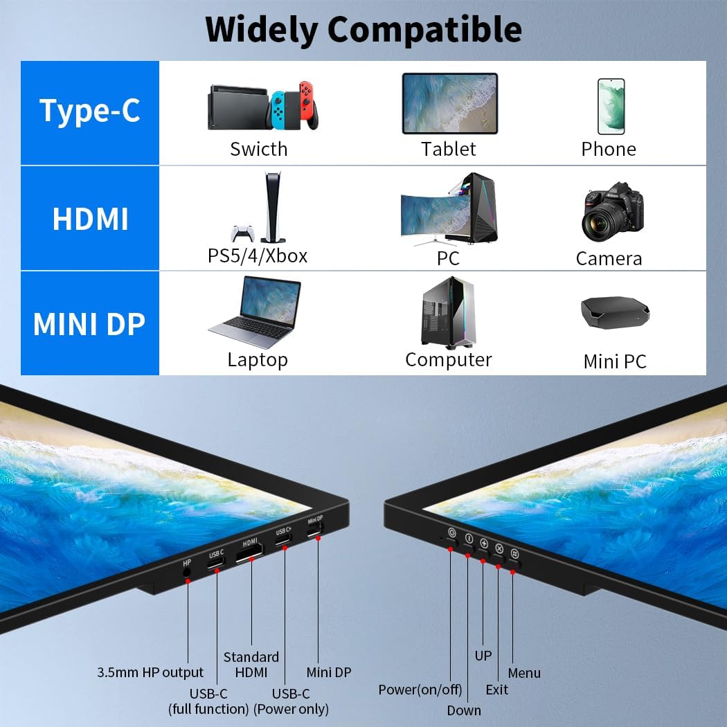 16 inch 4k OLED Touchscreen Portable Monitor, 3840 x 2400 100% P3 Portable Display MPP Stylus Pen Compatibility 1MS Eye Care PC Monitor for Laptop,Mac NUC Mini PC,VESA & Integrated Stand