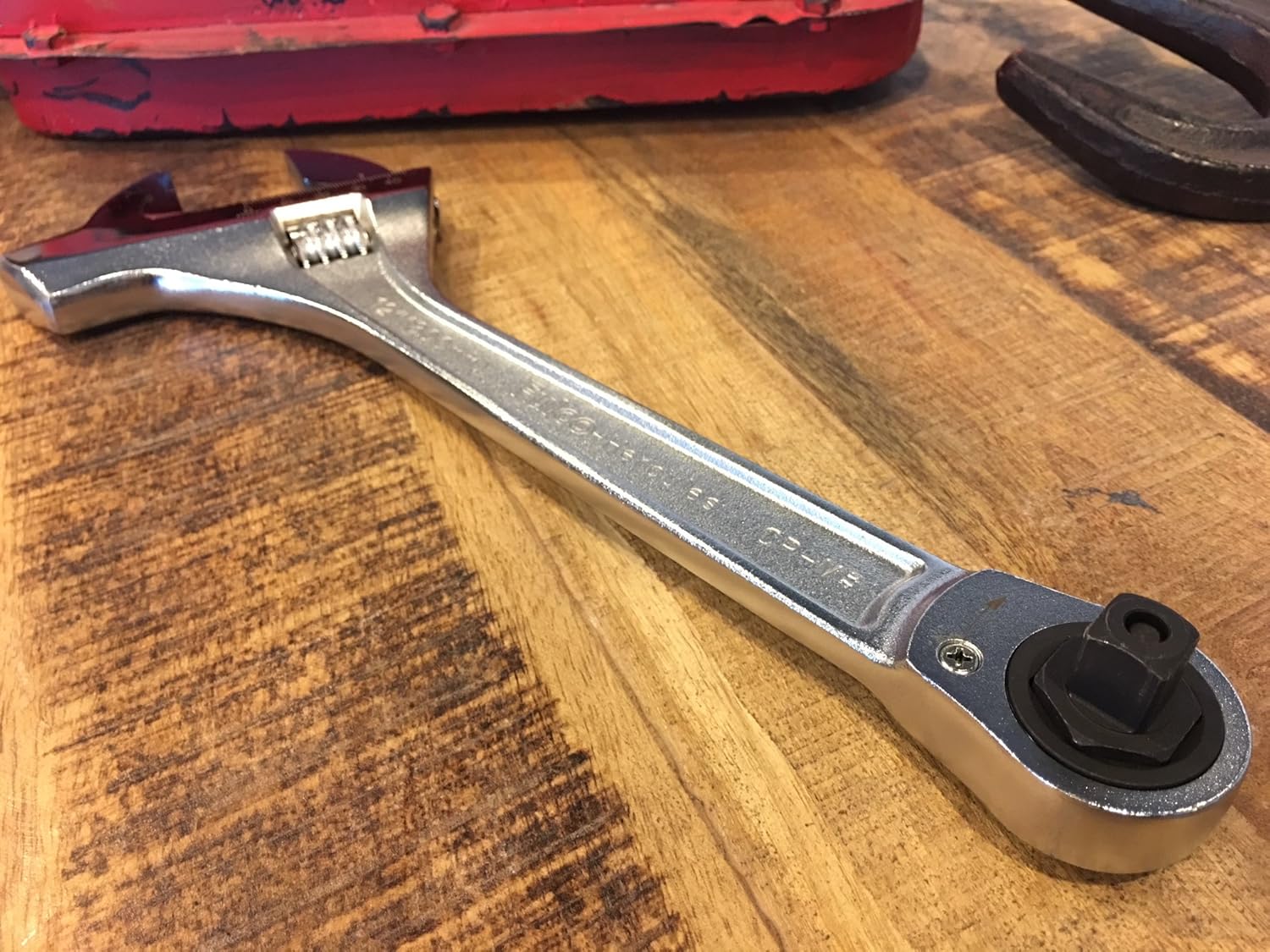 Proferred T10001 Mining Adjustable Wrench with Hammer, Chrome Finish, 12" Pack of 2