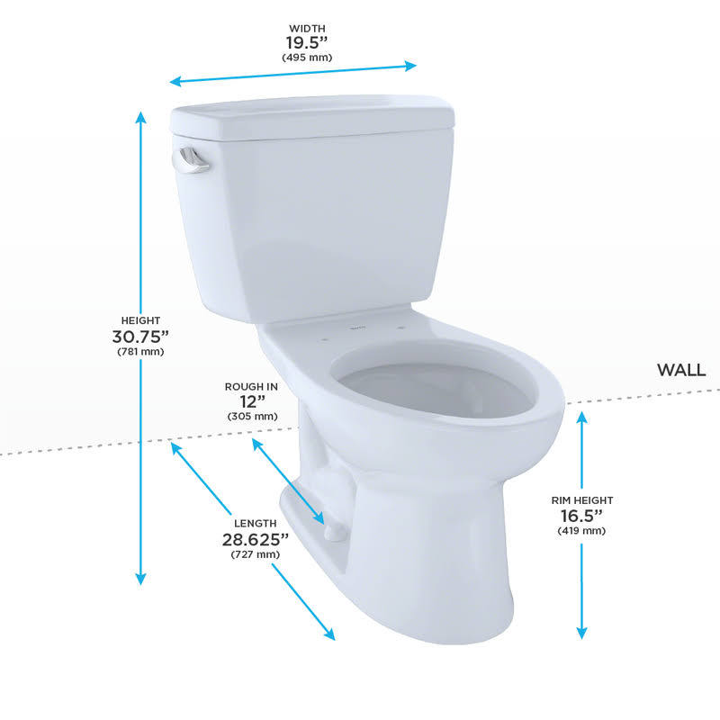 Toto Drake Elongated Two Piece Toilet CST744SLB#03 Bone