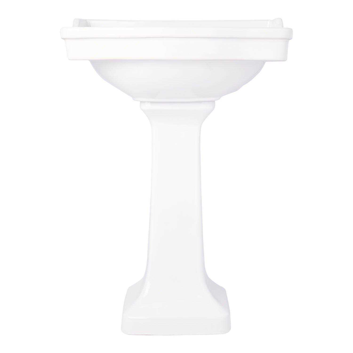 24 Cierra Porcelain Pedestal Bathroom Sink with Overflow Signature Hardware - Shop Hardware Tools Online Store
