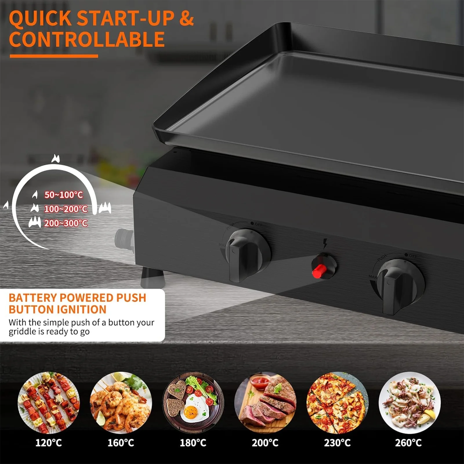SUGIFT 4-Burner Propane Gas BBQ Grill Cooking Station