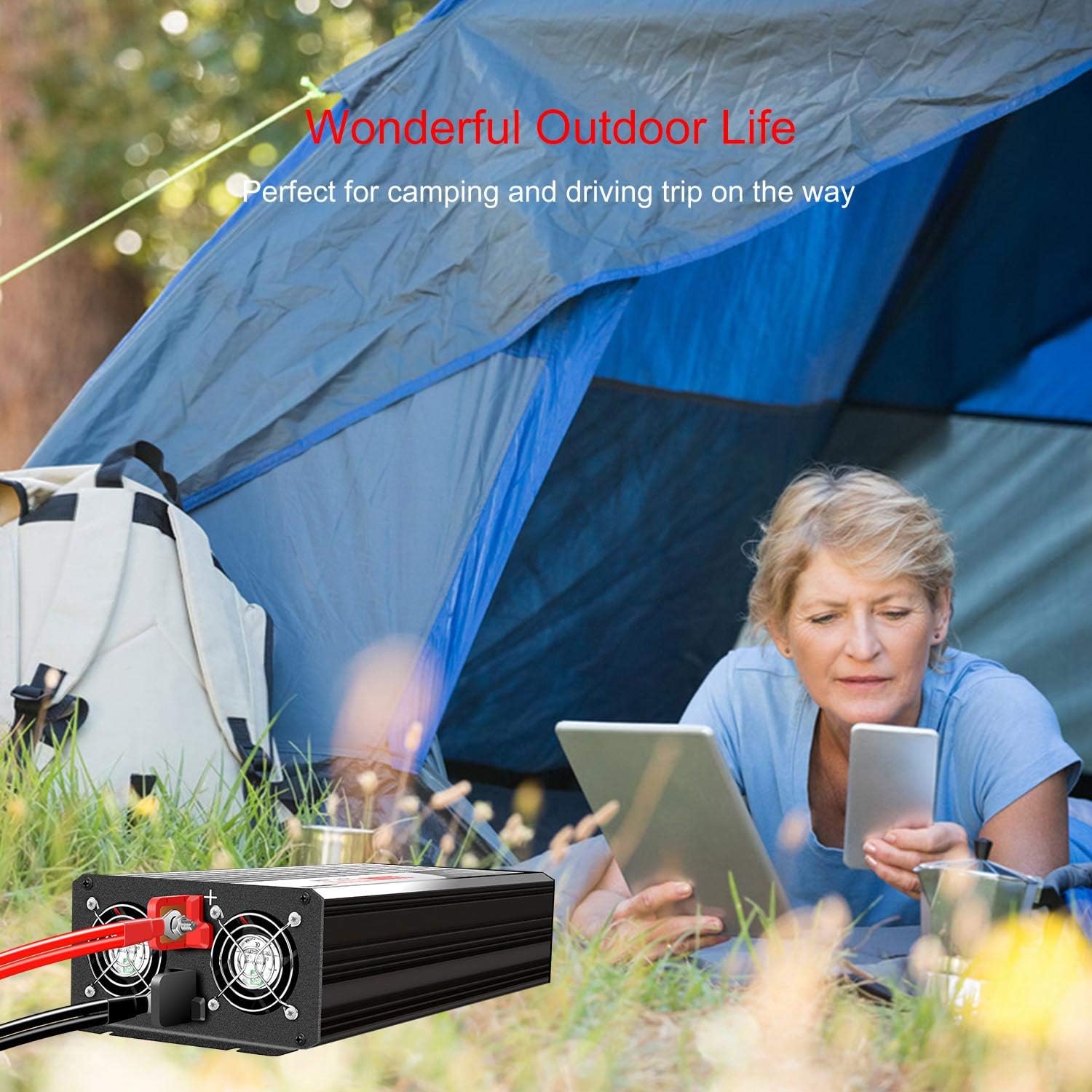 Xijia 3000W (Peak Power 6000W) Pure Sine Wave Power Inverter DC24V to 110V 120V ac Converter 60HZ with Soft Start for car &Camping (DC24V (Range 20V-30V) 3000W)