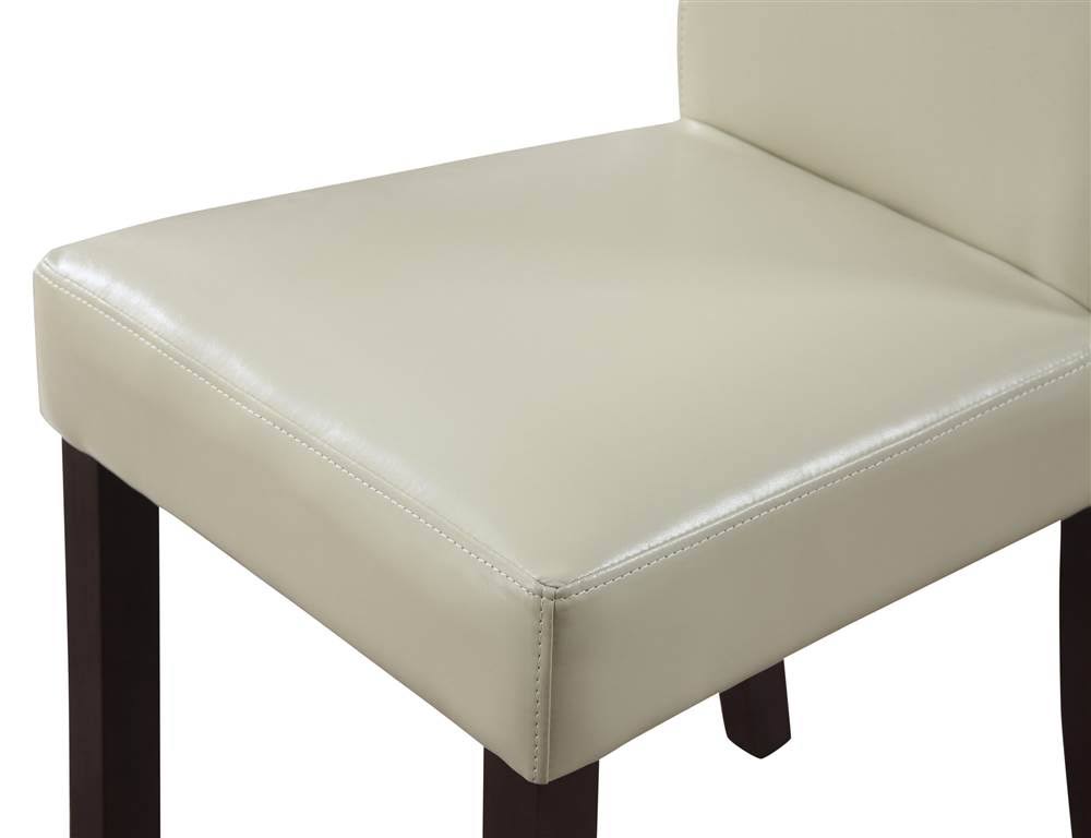 Simpli Home Acadian Faux Leather Parson Dining Chair - Satin Cream - Set of 2