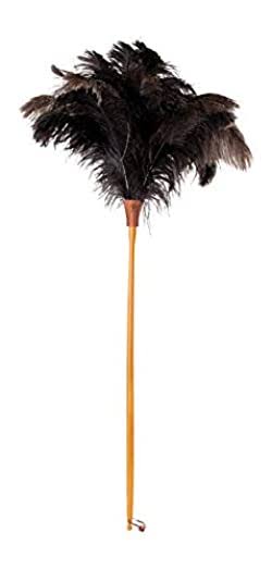 Redecker Ostrich-Feather Duster with Waxed Beechwood Handle, 43-3/8-Inches