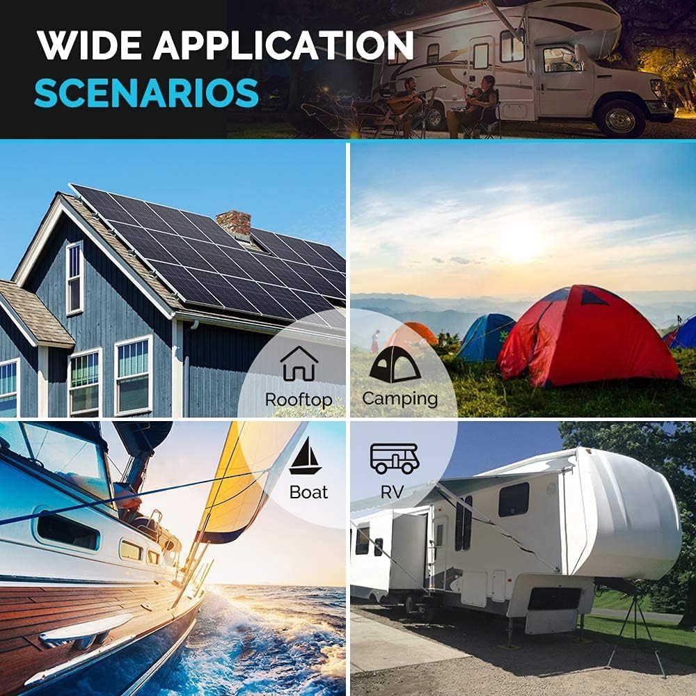Renogy Flexible Solar Panel 100 Watt 12 Volt Monocrystalline Semi-Flexible Bendable Mono Off-Grid Charger for Marine RV Cabin Van Car Uneven Surfaces