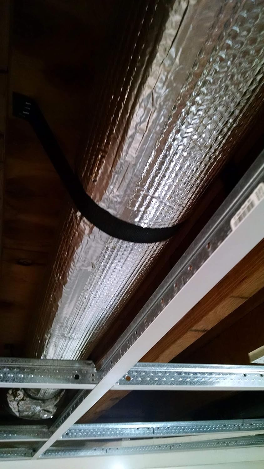 US Energy Products Double Sided Reflective Heat Radiant Barrier Aluminum Foil Insulation (1/4 Thick R8 Double Poly-Air) Roll: Walls Attics Air Ducts Windows Radiators HVAC Garages + More (24" x 25') Pack of 2
