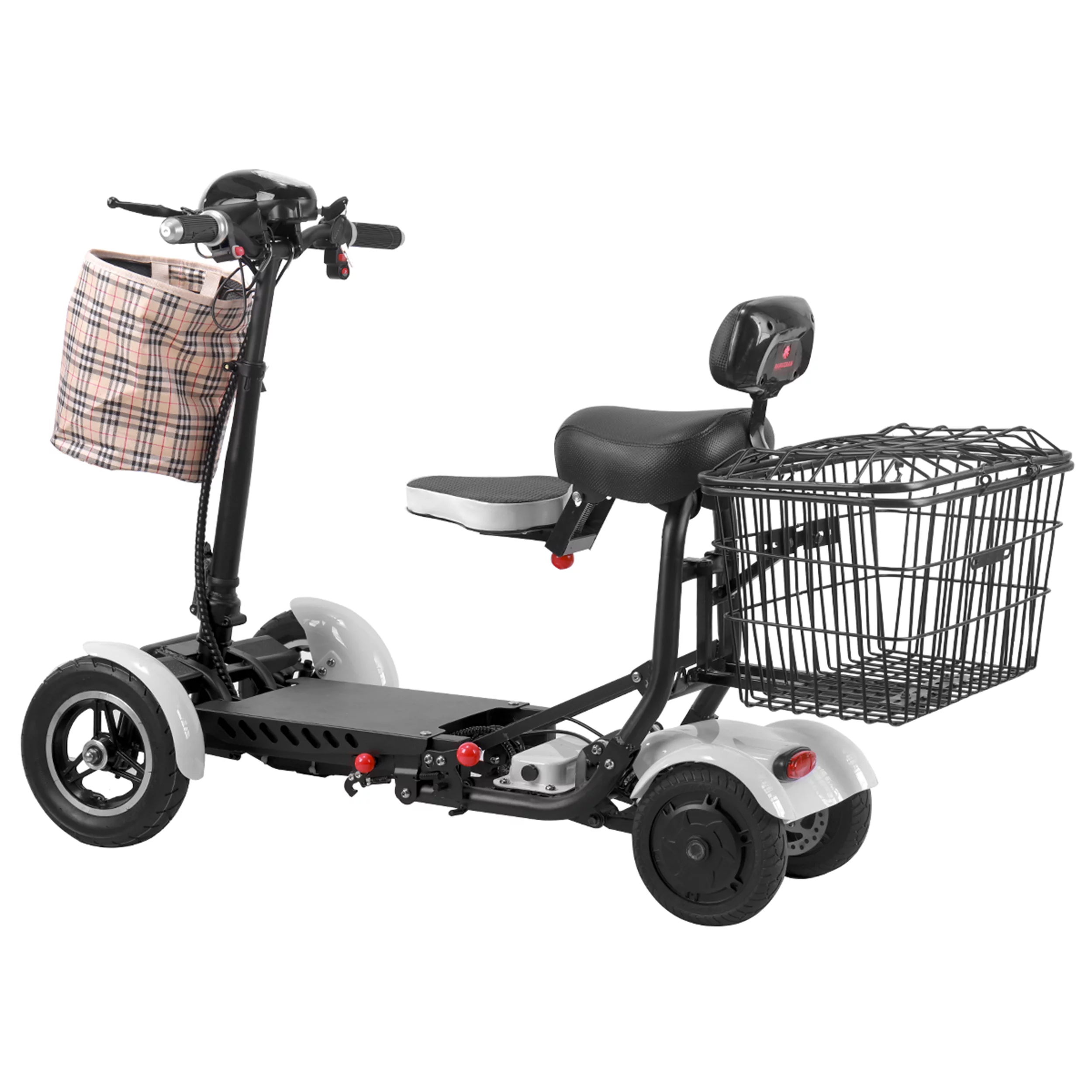 Bangeran Electric Mobility Scooter, 4 Wheel Foldable Portable, Up to 12 Miles - Blue