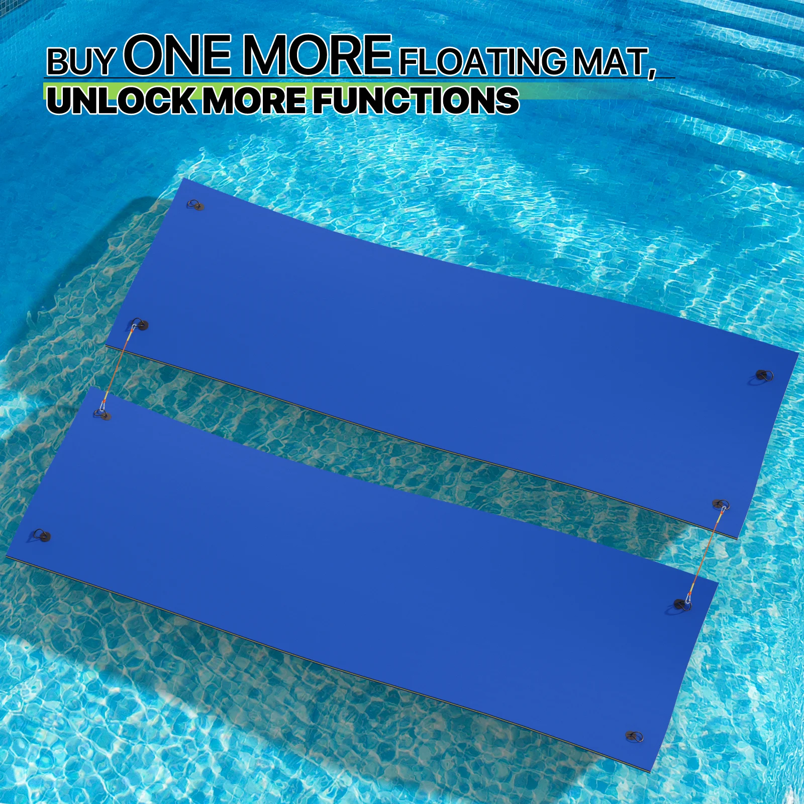 Magshion Water Floating Mat Foam Pad, 18x6FT Bouncy Tear-Resistant XPE Foam, Giant Lake Mat Lily Pad for Recreation Pool River Ocean Outdoor Water Activities, Blue - Curated Treasures Market