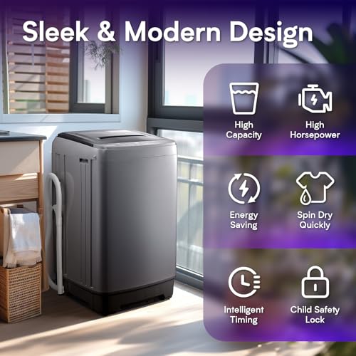 Anypro Portable Washing Machine 13LBS Portable Washer Machine Full Automatic Portable clothes Washing Machine Mini Laundry Machine Small Washing Machine