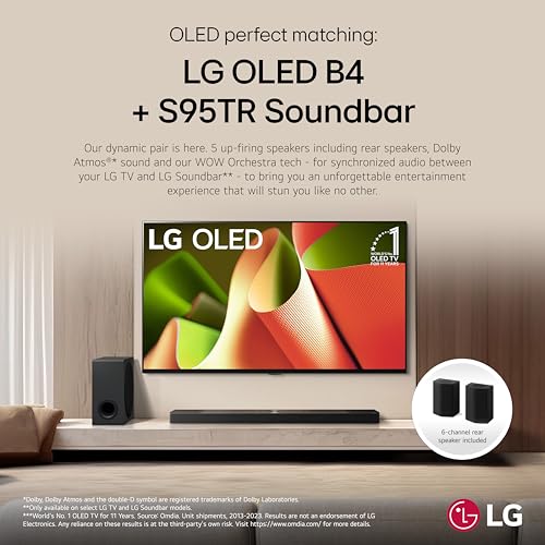 LG 55-Inch Class OLED B4 Series Smart TV 4K Processor Flat Screen with Magic Remote AI-Powered with Alexa Built-in (OLED55B4PUA, 2024)
