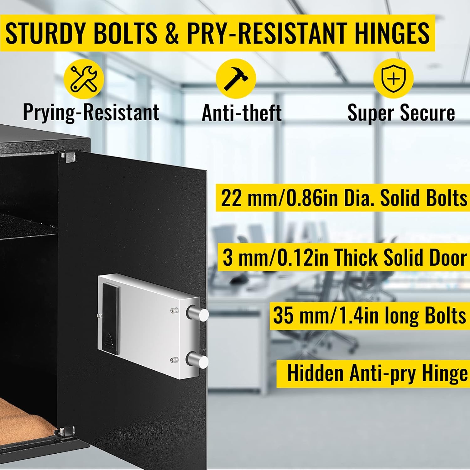 VEVOR Digital Depository Safe 1.7 Cubic Feet Made of Carbon Steel Electronic Code Lock Depository Safe with Deposit Slot with Two Emergency Keys Depository Box for Home Hotel Restaurant and Office