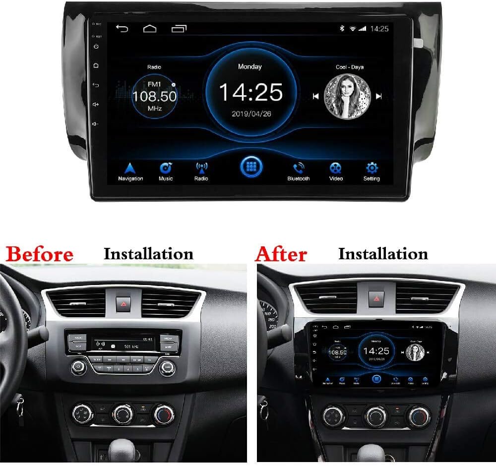 for 2013-2017 Nissan Sentra Radio,Android 10.1 Car Radio Stereo Navigation Bluetooth Touch Screen Car Multimedia Radio Support Mirror Link Play
