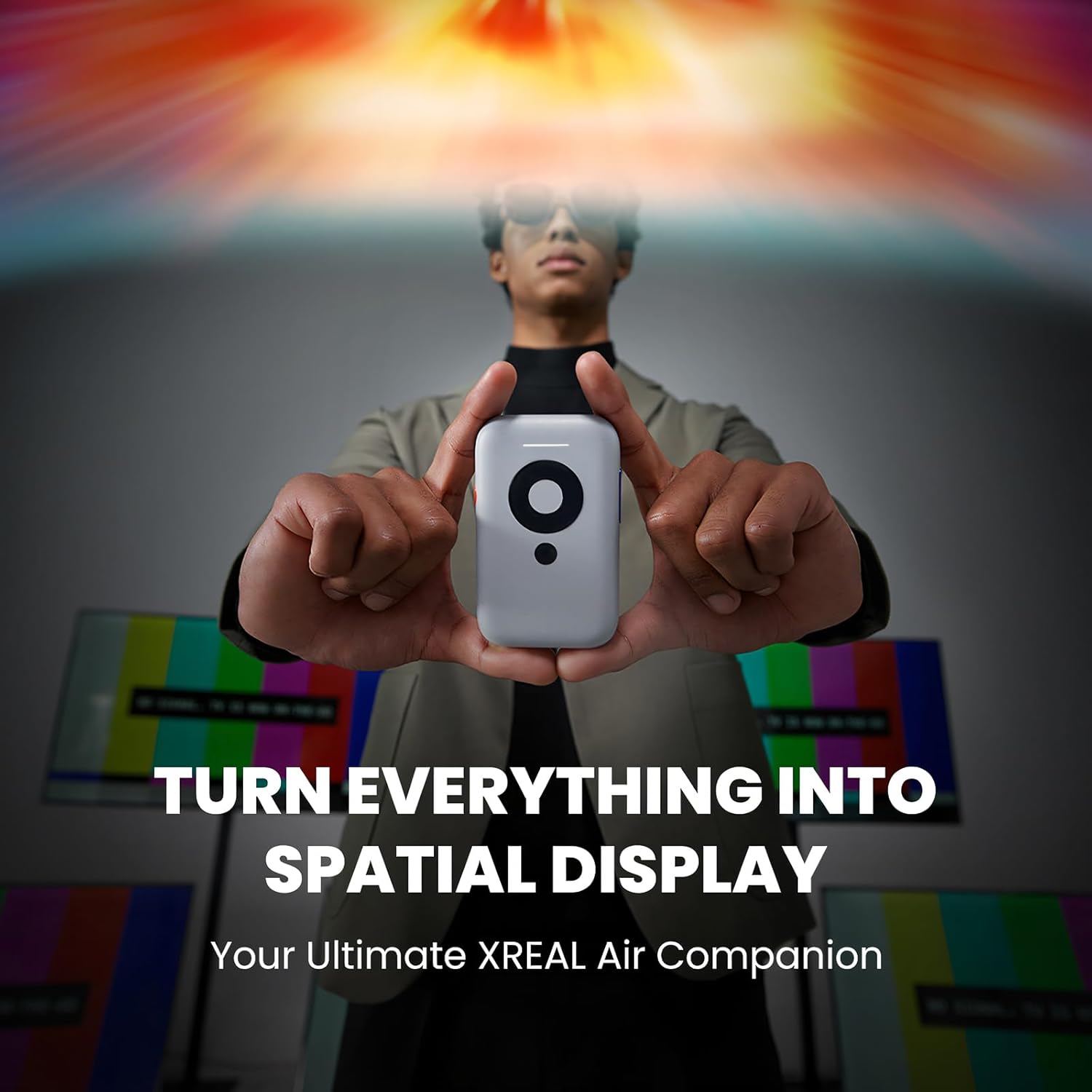 XREAL Air 2 Pro AR Glasses and Beam Bundle, The Ultimate Wearable Display with 3-Level Immersion Control, Up to 330" IMAX Screen, Portable TV Box, Spatial Display, Steam Deck/Consoles/iOS/Android/PC