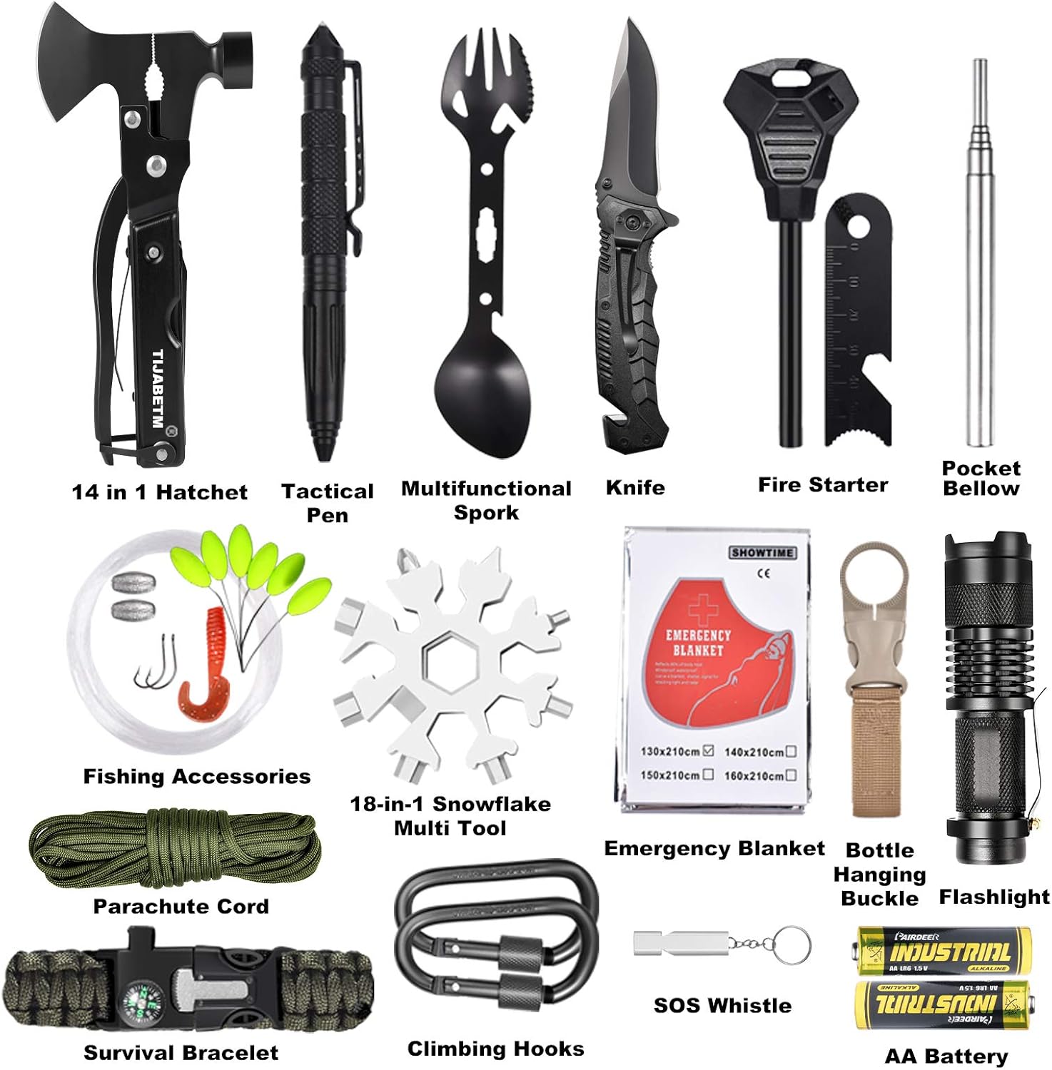 Gifts for Men Dad Husband, Survival Gear and Equipment Kit 30 in 1, Cool Gadget Tactical First Aid Supplies Tool Kit for Outdoor Emergency Camping Hiking Fishing Hunting