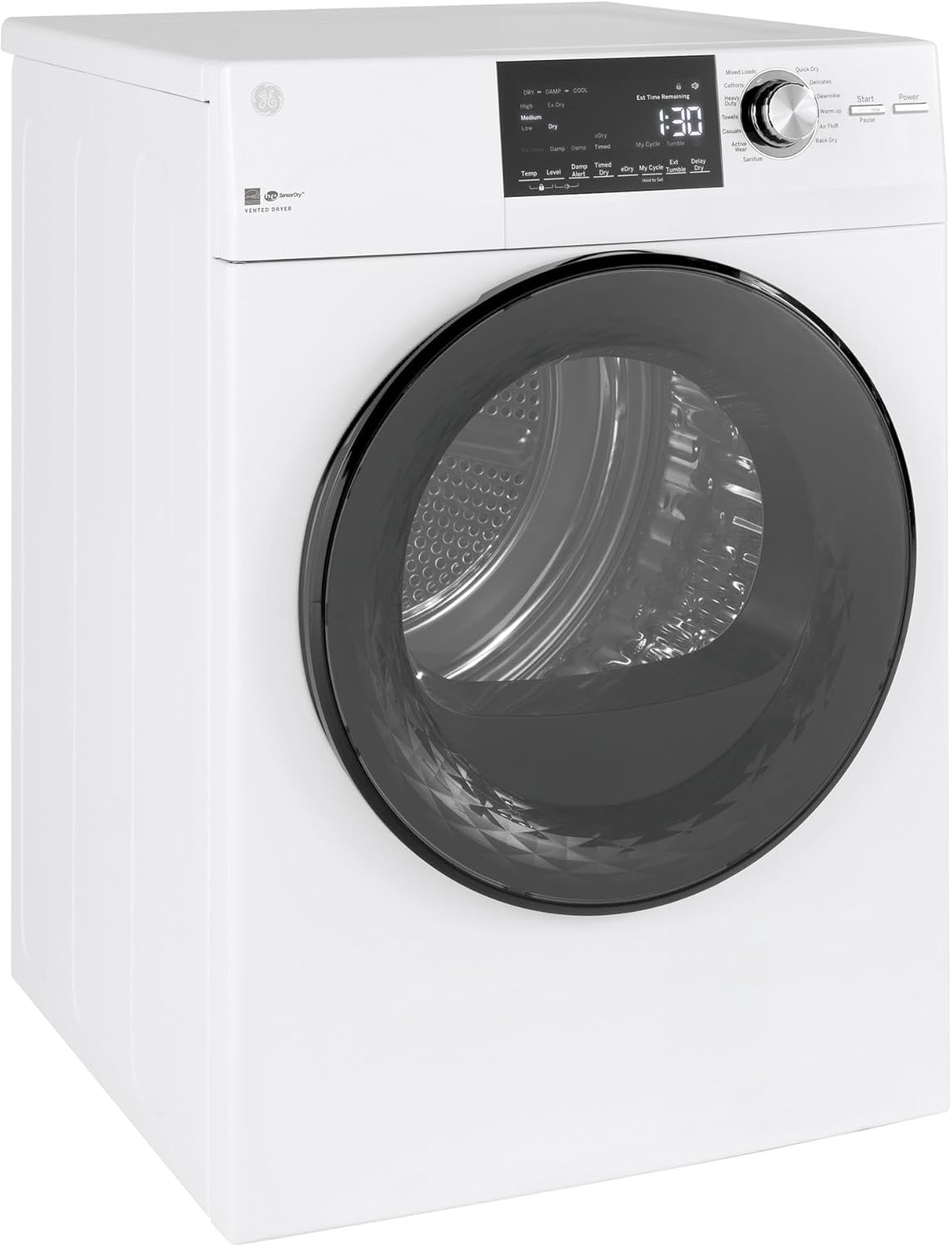 GE® 24" 4.3 Cu.Ft. Front Load Vented Electric Dryer with Stainless Steel Basket