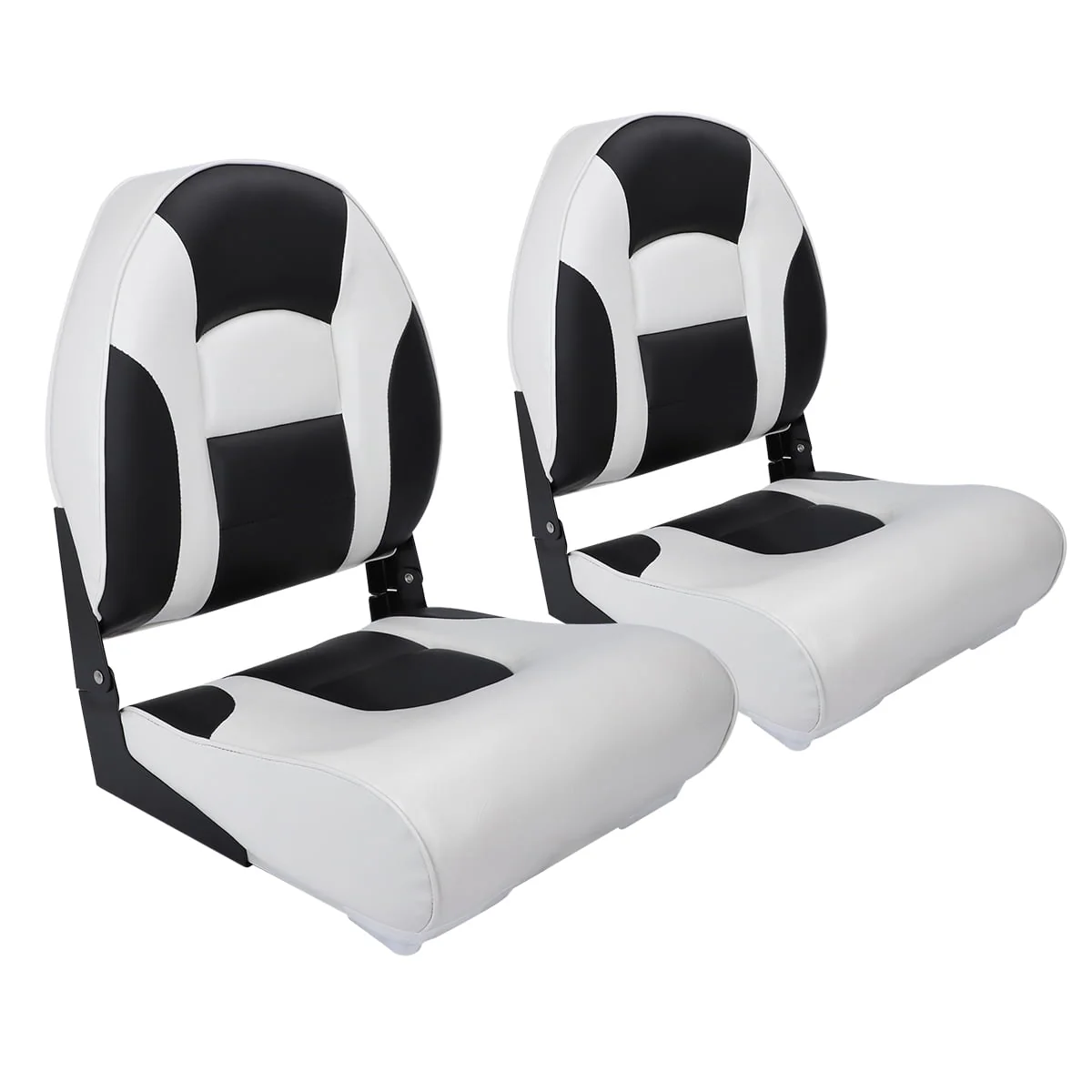 NORTHCAPTAIN S1 Pro Premium High Back Folding Boat Seat,Stainless Steel Screws Included,Charcoal/Black(2 Seats)