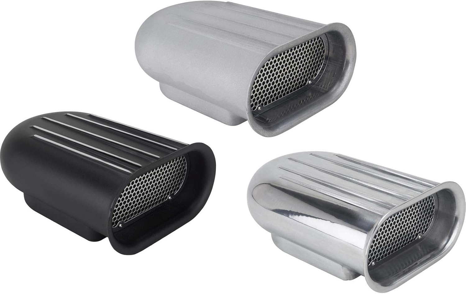 Gasser Finned Aluminum Single Quad Carb Air Scoop, Black