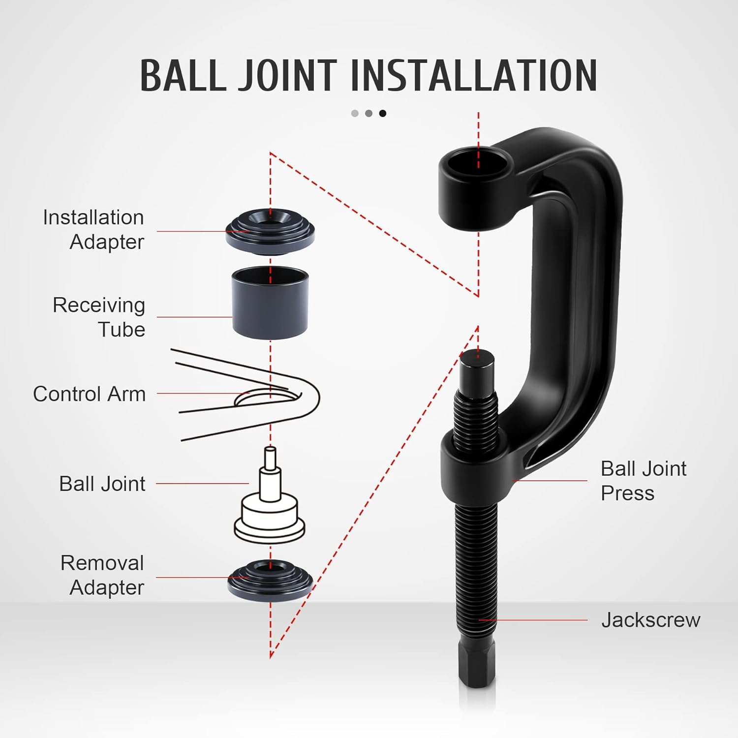 Orion Motor Tech Heavy Duty Ball Joint Press & U Joint Removal Tool Kit with 4x4 Adapters, for Most 2WD and 4WD Cars and Light Trucks Pack of 2
