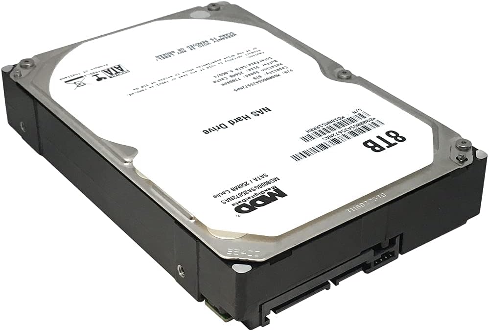 MaxDigitalData 8TB 7200 RPM 256MB Cache SATA 6.0Gb/s 3.5" Internal Hard Drive for NAS Network Storage (MD8000GSA25672NAS) - 3 Years Warranty