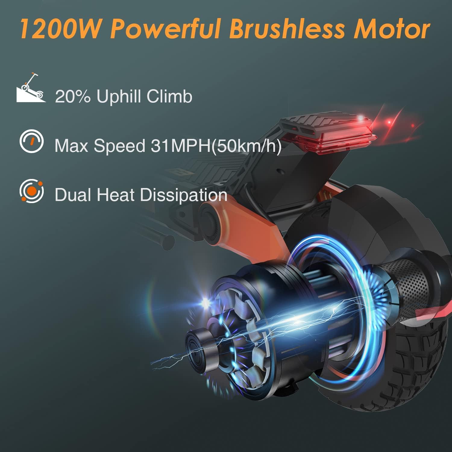 Electric Scooter, Kugookirin G3 Electric Scooter for Adults Powerful 1200W Motor Up to 31 mph, 10.5" Off Road Tires 52V/18Ah Large Capacity, Dual Brake Folding Fast e Scooter for Adult