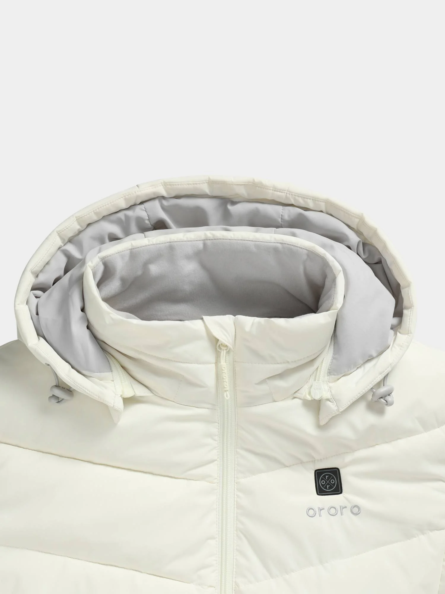 ORORO Women's Heated Puffer Parka Jacket with Battery, Heating Jacket Parka for Winter Outdoors (White,M)