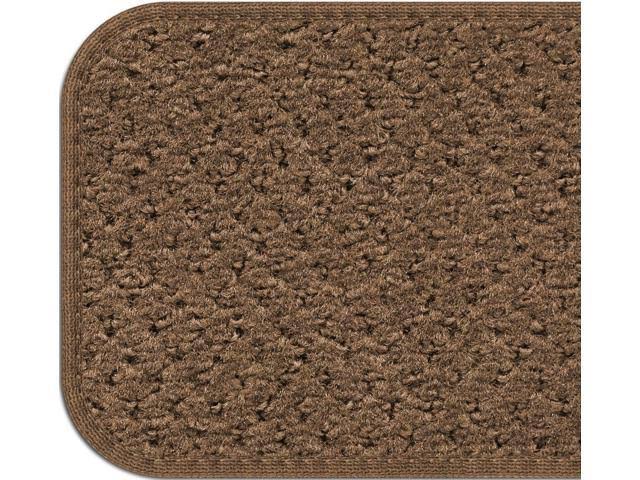 Set of 15 Adhesive Carpet Stair Treads - Toffee Brown - 8 in. x 30 in.
