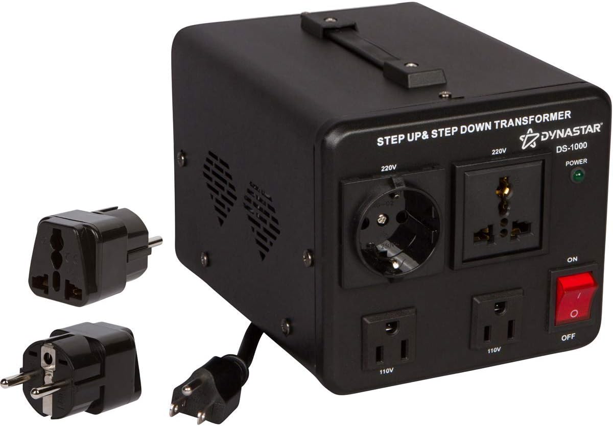 Dynastar Step Up & Step Down Voltage Converter and Transformer, 110-220 to 220-240 Volts; Heavy Duty, Extra Durable Lifetime Coil, 5-Year-Warranty, 300 Watts Pack of 2