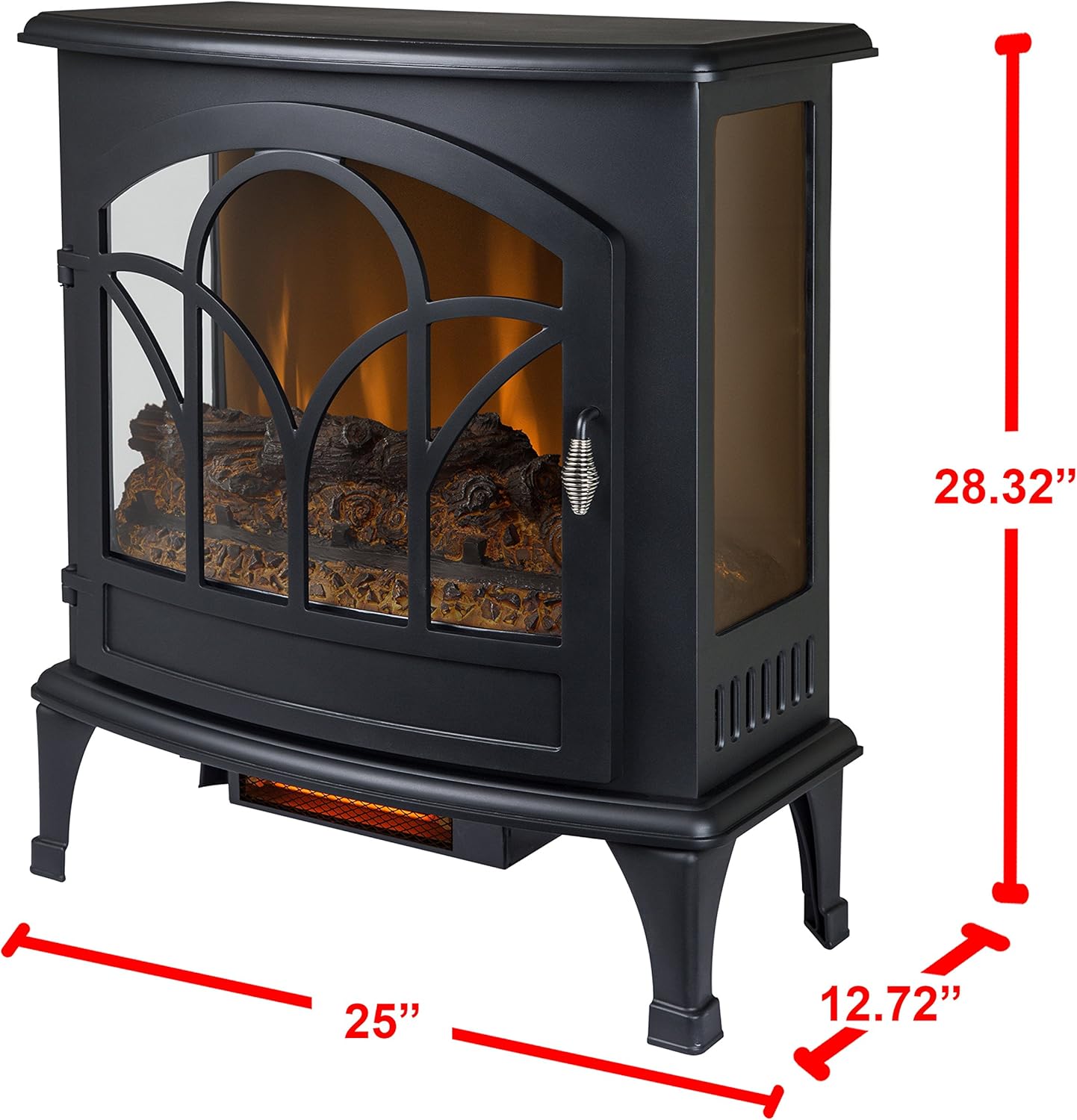 Muskoka Curved Front Black 25" Infrared Panoramic Electric Stove