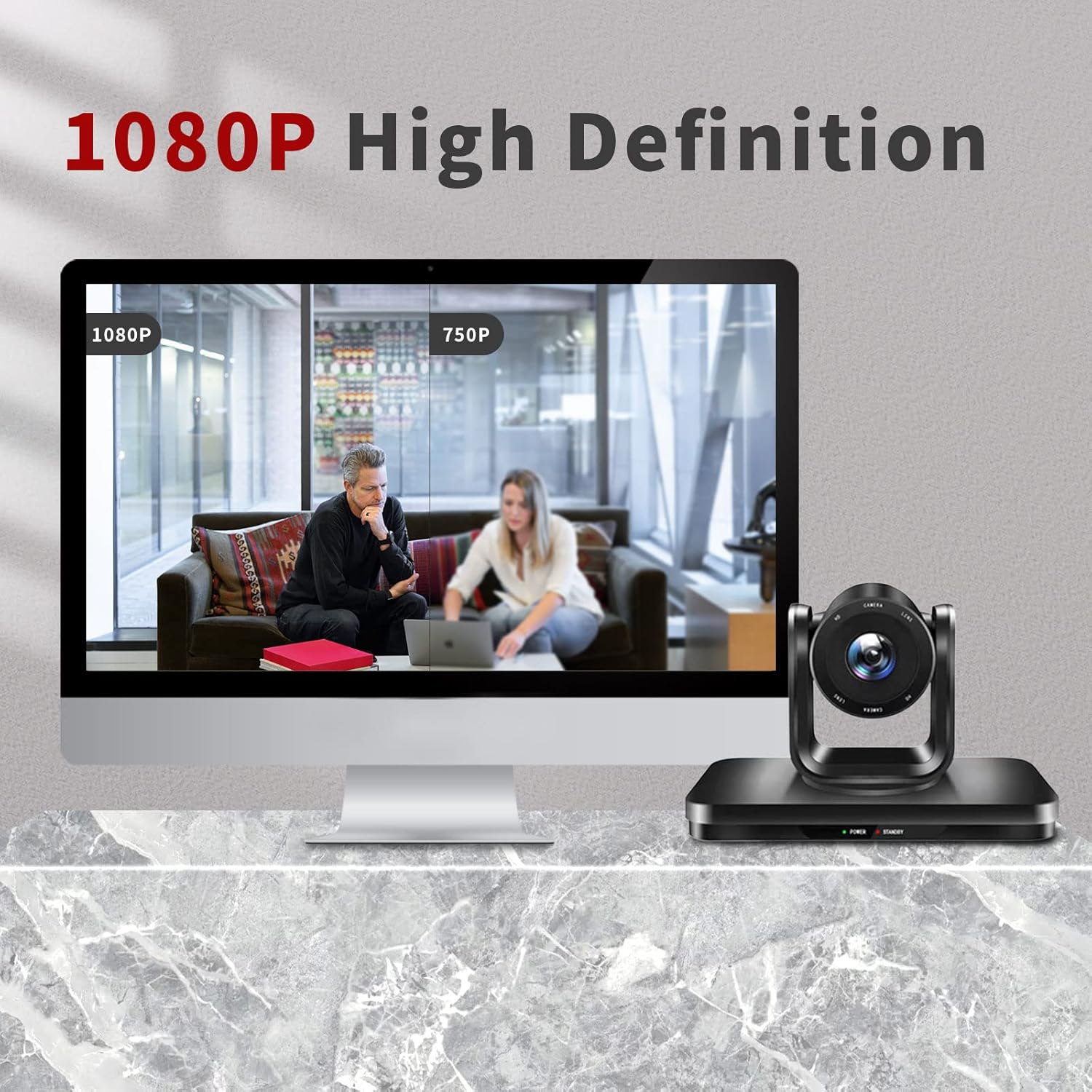 4X Digital Zoom PTZ Camera USB2.0 Video Conference Room Camera 1080P Conferencing System Computer Webcam for Living Streaming,Business Meeting