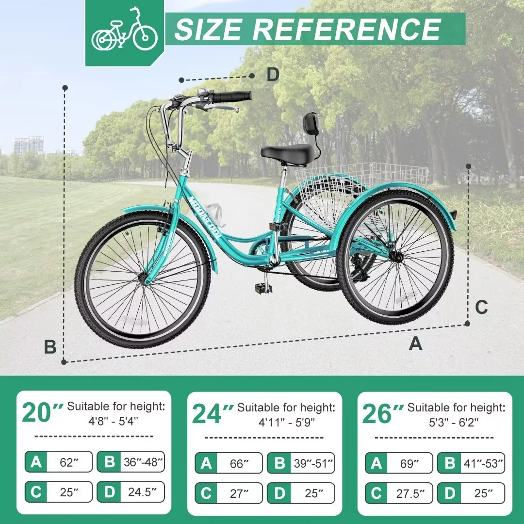 Docred Adult Electric Tricycles 3 Wheel Electric Bike, 24Inch 15.5 mph 500W Electric Trikes，7-Speed & 4 Adjustable Riding Modes Electric Tricycle with 36V Removable Lithium Battery - Curated Treasures Market